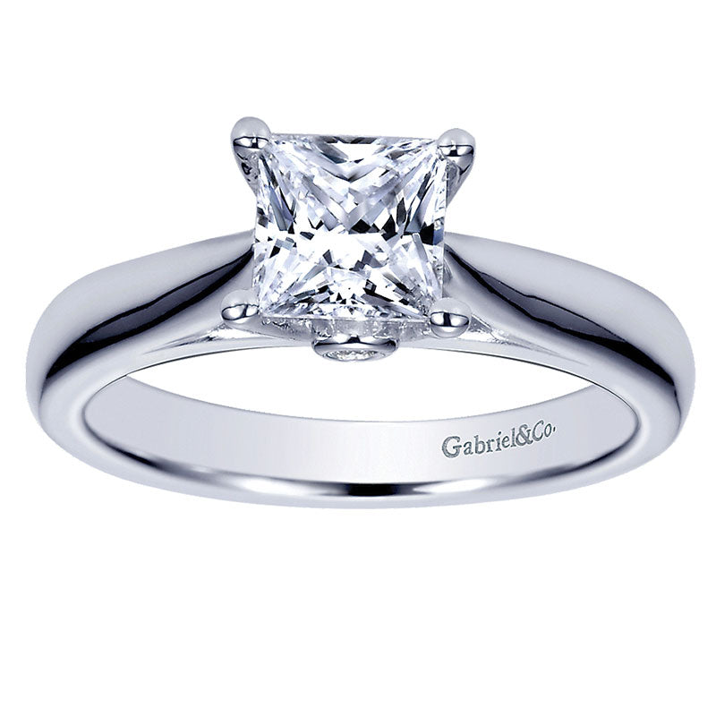 Engagement Ring 14k White Gold Diamond Solitaire