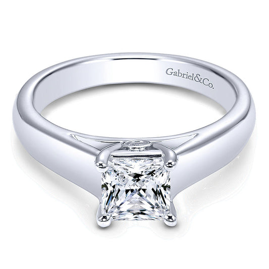 Engagement Ring 14k White Gold Diamond Solitaire