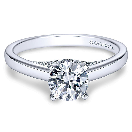 Engagement Ring 14k White Gold Diamond Solitaire