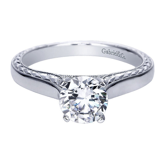 Engagement Ring 14k White Gold Diamond Solitaire