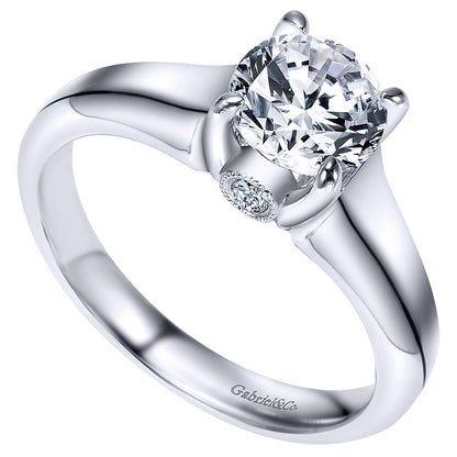 Engagement Ring 14k White Gold Diamond Solitaire