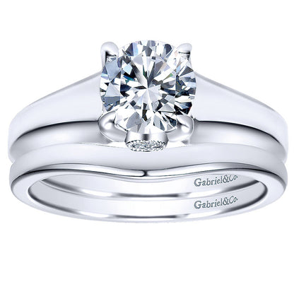 Engagement Ring 14k White Gold Diamond Solitaire