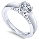 Engagement Ring 14k White Gold Diamond Solitaire