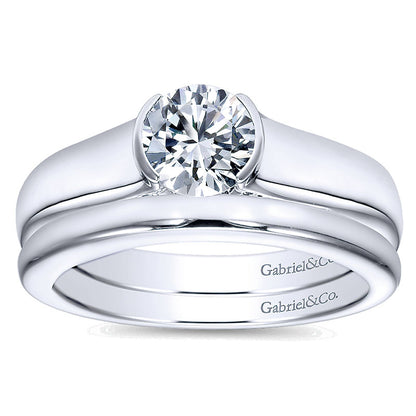 Engagement Ring 14k White Gold Diamond Solitaire