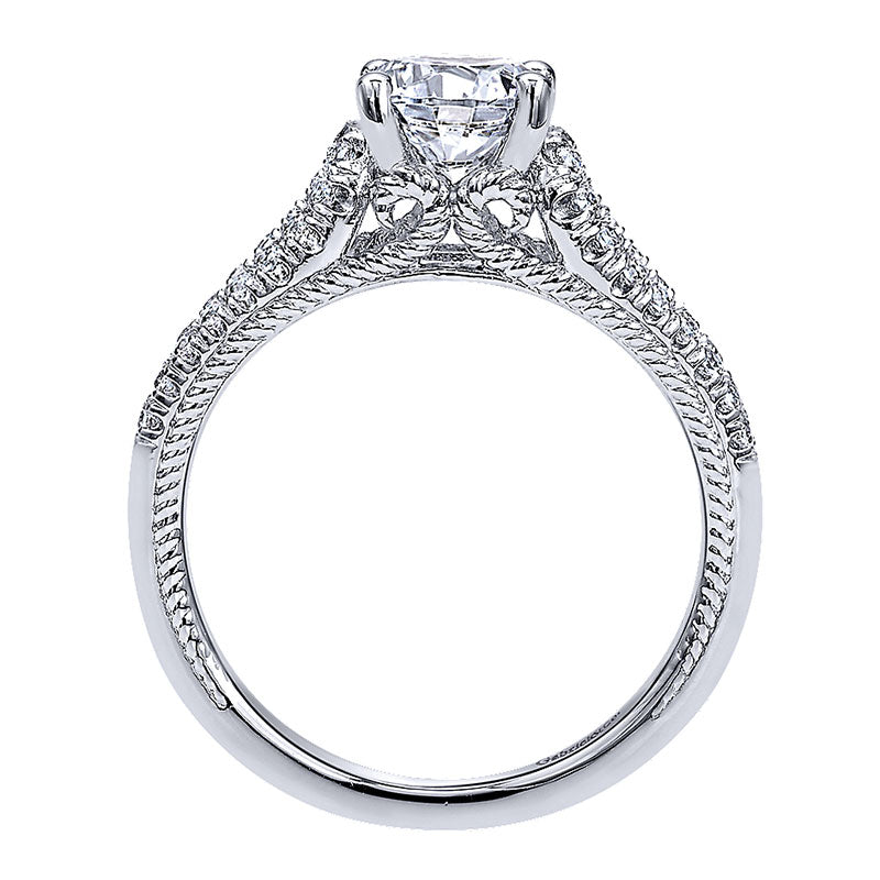 Engagement Ring 14k White Gold Diamond Split Shank