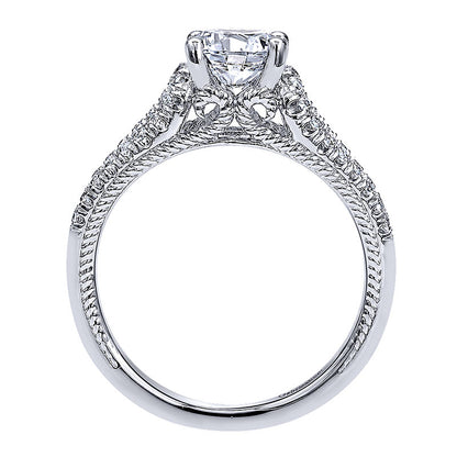 Engagement Ring 14k White Gold Diamond Split Shank