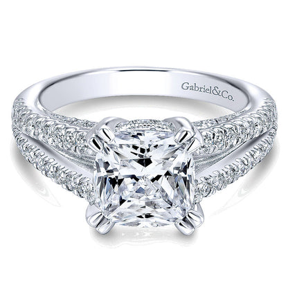 14K White Gold Diamond Split Shank 14K White Gold Engagement Ring ER12338C8W44Jj