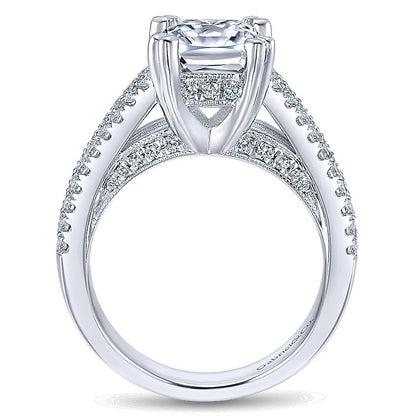 14K White Gold Diamond Split Shank 14K White Gold Engagement Ring ER12338C8W44Jj