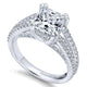 14K White Gold Diamond Split Shank 14K White Gold Engagement Ring ER12338C8W44Jj
