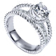 Engagement Ring 14k White Gold Diamond Split Shank