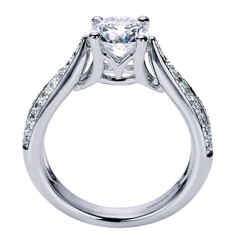 Engagement Ring 14k White Gold Diamond Split Shank