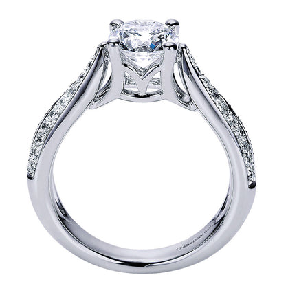 Engagement Ring 14k White Gold Diamond Split Shank