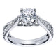 Engagement Ring 14k White Gold Diamond Split Shank