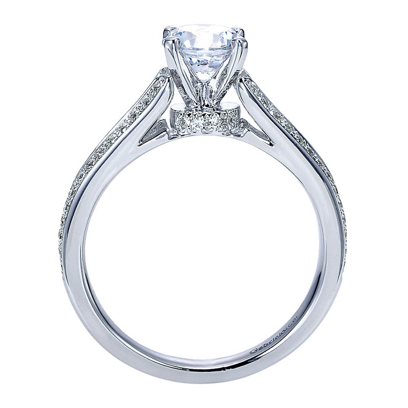 14K White Gold Diamond Split Shank 14K White Gold Engagement Ring ER8001W44Jj