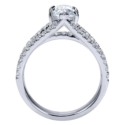 14K White Gold Diamond Split Shank 14K White Gold Engagement Ring ER8902W44Jj