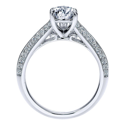 Engagement Ring 14k White Gold Diamond Split Shank