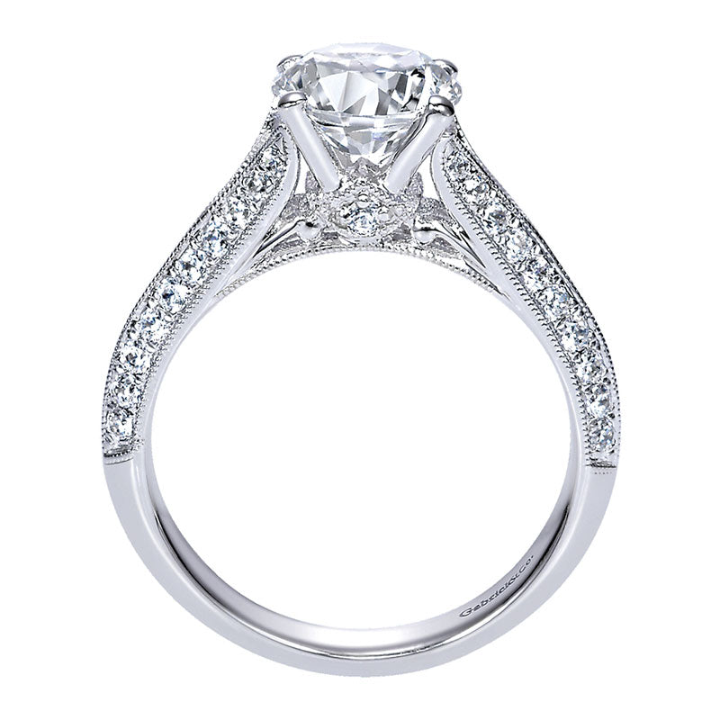 Engagement Ring 14k White Gold Diamond Split Shank