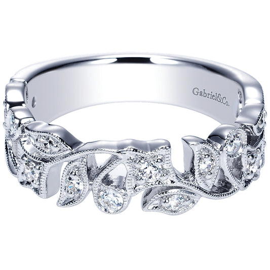 Ladies' Ring 14k White Gold Stackable