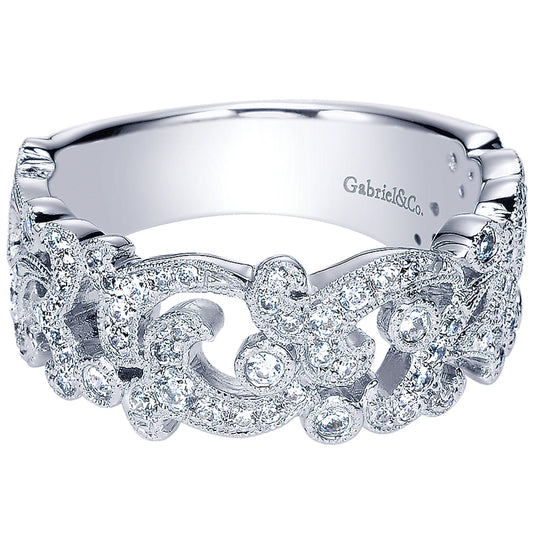 Ladies' Ring 14k White Gold Stackable