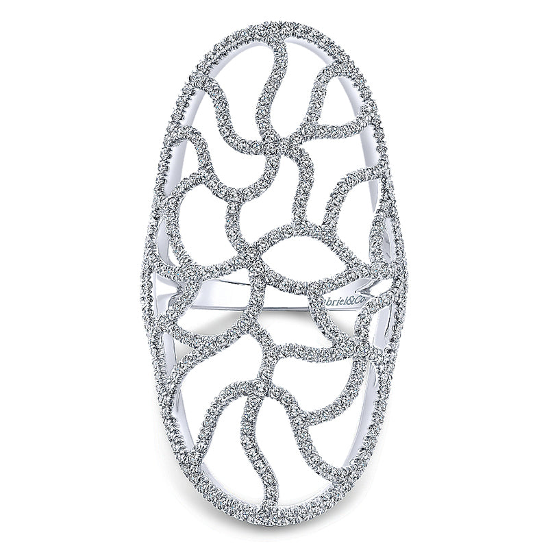 Ladies' Ring 14k White Gold Lusso Diamond Statement