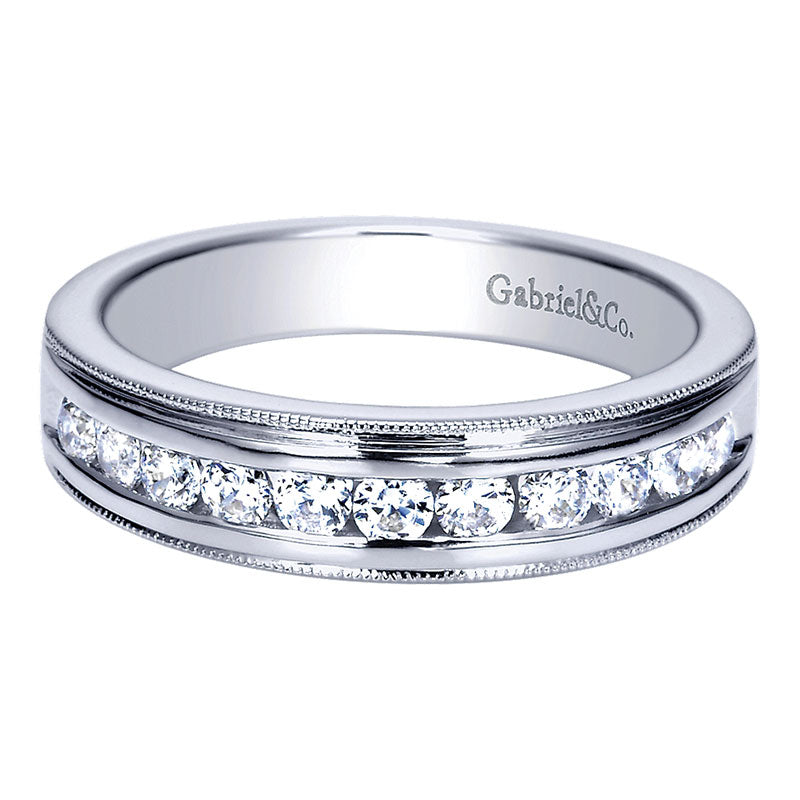 Anniversary Band 14k White Gold Diamond Straight