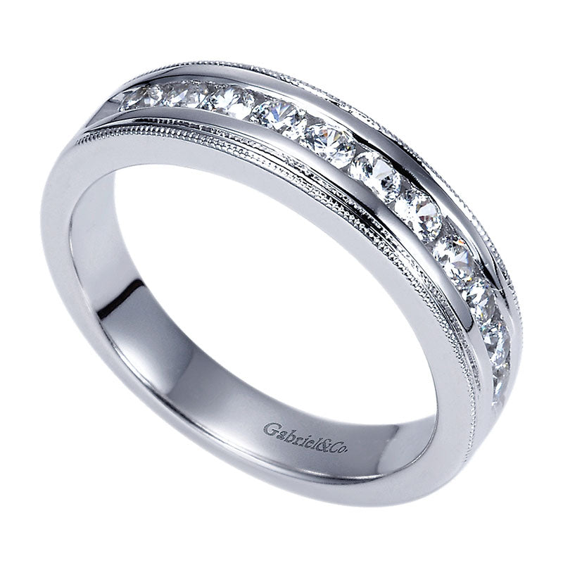 Anniversary Band 14k White Gold Diamond Straight