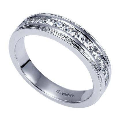 Anniversary Band 14k White Gold Diamond Straight