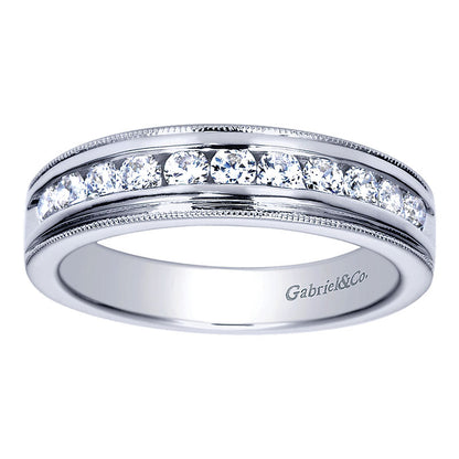 Anniversary Band 14k White Gold Diamond Straight