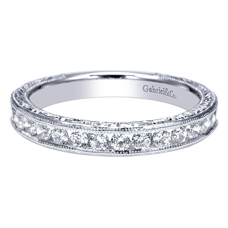 Anniversary Band 14k White Gold Diamond Straight