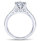 14K White Gold Diamond Straight Channel ANd Milgrain 14K White Gold Engagement Ring ER6687W44Jj