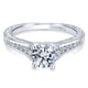 14K White Gold Diamond Straight Channel ANd Milgrain With Cathedral Setting 14K White Gold Engagemen