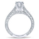 14K White Gold Diamond Straight Channel ANd Milgrain With Cathedral Setting 14K White Gold Engagemen