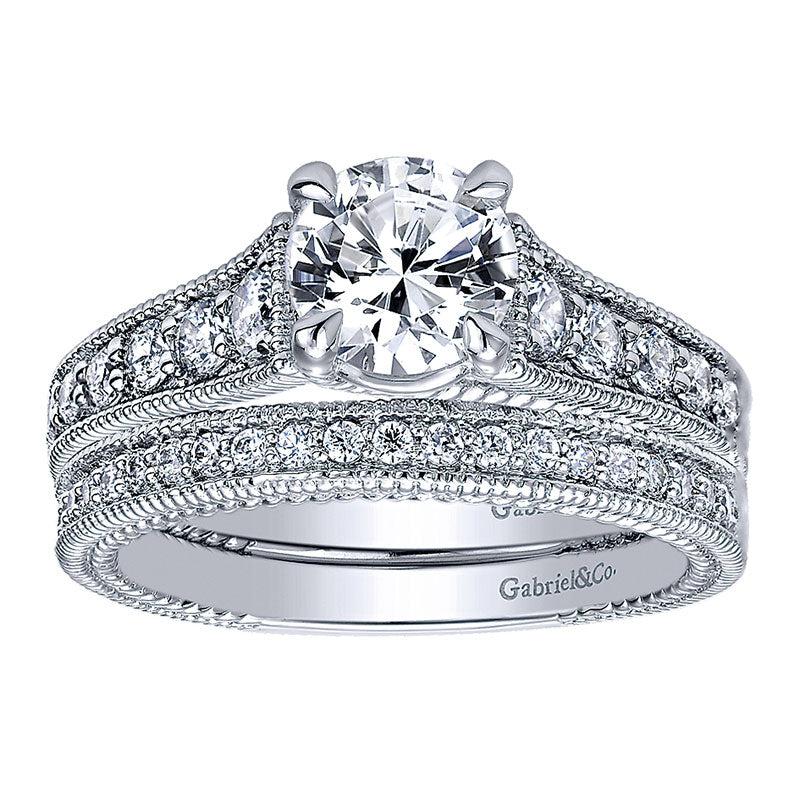 14K White Gold Diamond Straight 14K White Gold Engagement Ring ER10112W44Jj