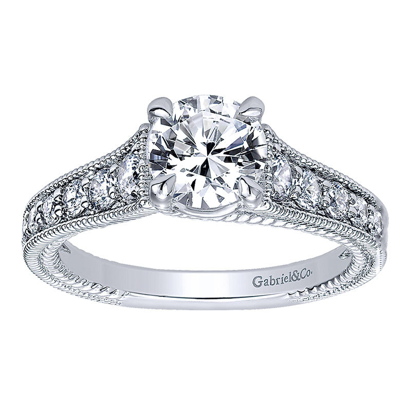 14K White Gold Diamond Straight 14K White Gold Engagement Ring ER10112W44Jj
