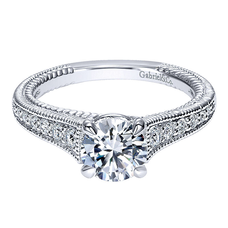 14K White Gold Diamond Straight 14K White Gold Engagement Ring ER10113W44Jj