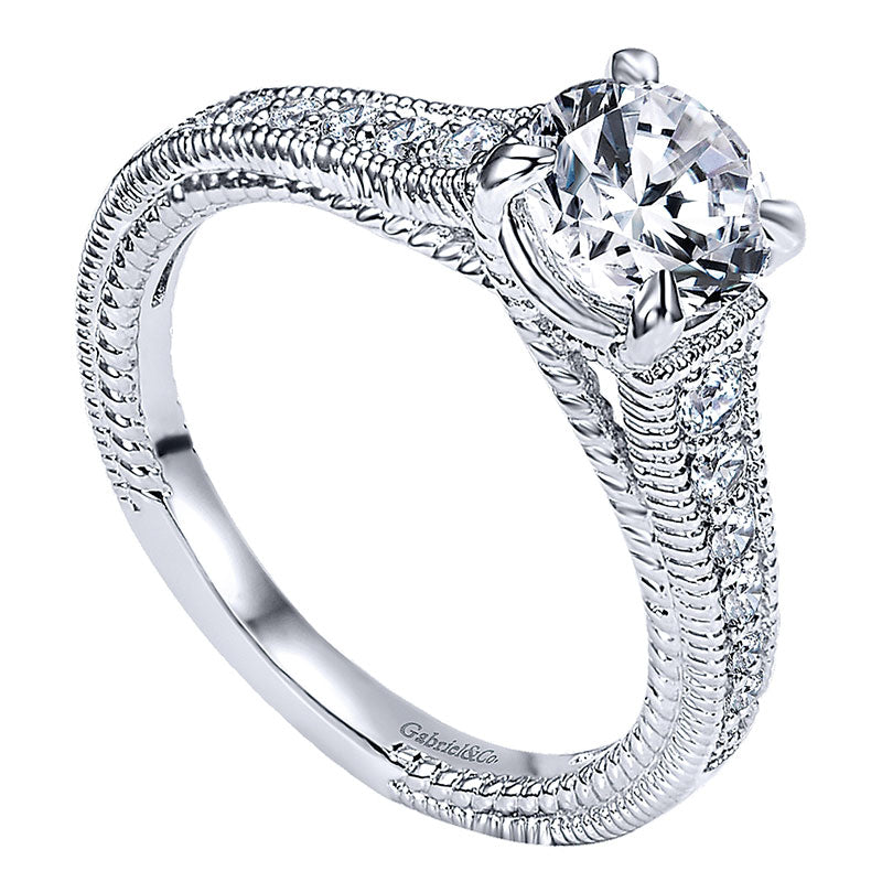 14K White Gold Diamond Straight 14K White Gold Engagement Ring ER10113W44Jj