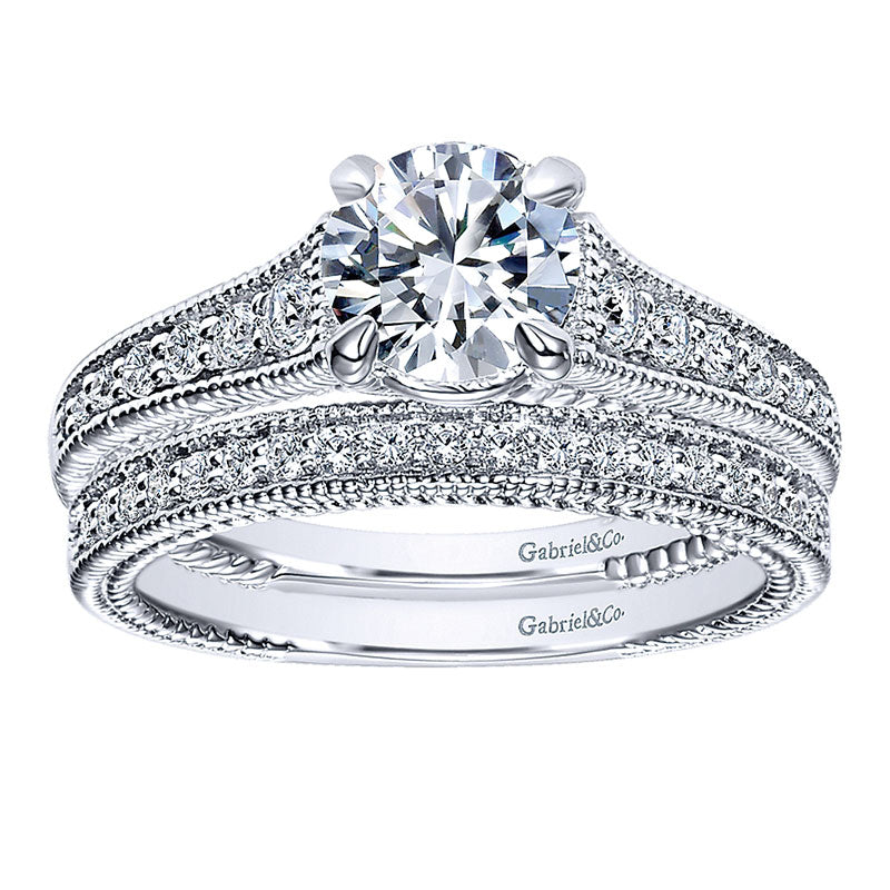 14K White Gold Diamond Straight 14K White Gold Engagement Ring ER10113W44Jj