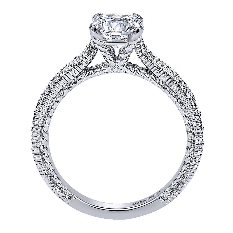 Engagement Ring 14k White Gold Diamond Straight