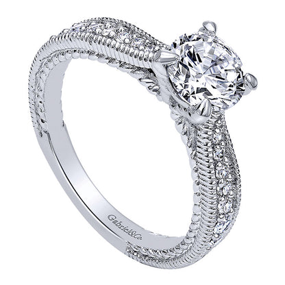 Engagement Ring 14k White Gold Diamond Straight
