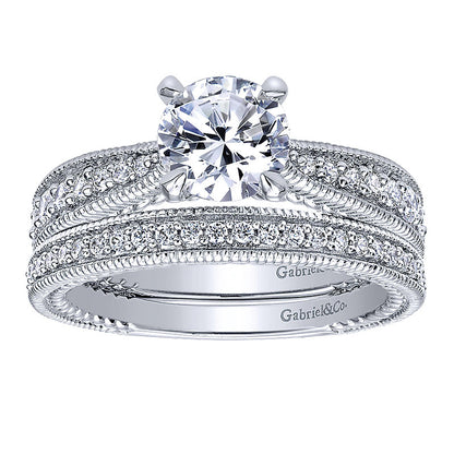 Engagement Ring 14k White Gold Diamond Straight