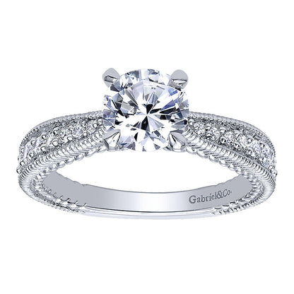 Engagement Ring 14k White Gold Diamond Straight