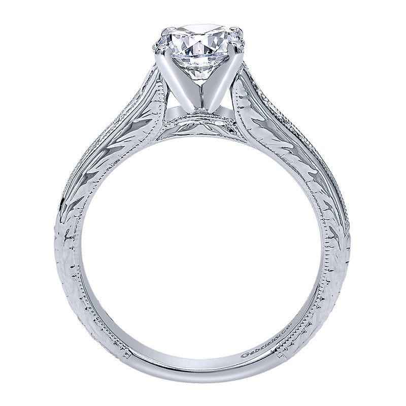 Engagement Ring 14k White Gold Diamond Straight