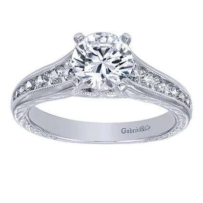 Engagement Ring 14k White Gold Diamond Straight