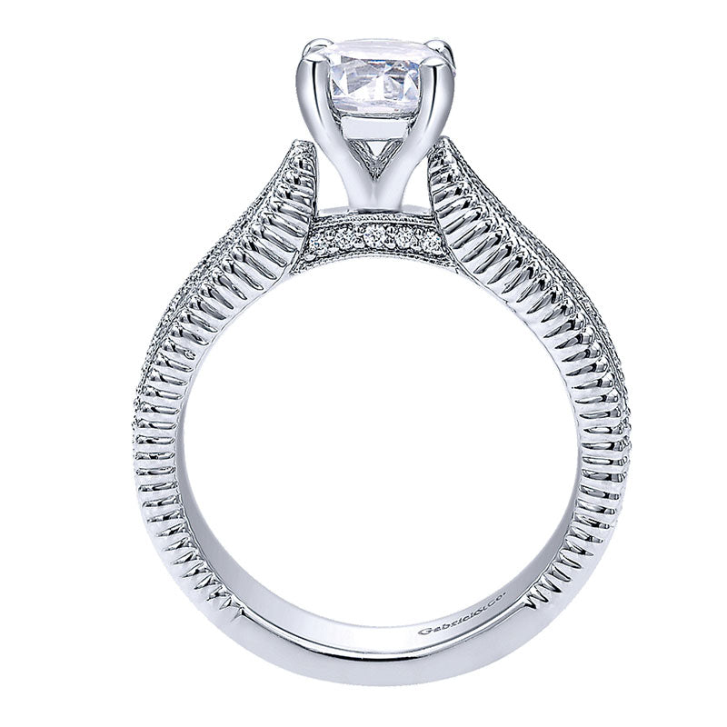 Engagement Ring 14k White Gold Diamond Straight