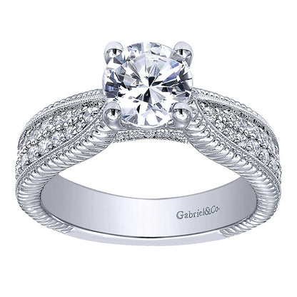 Engagement Ring 14k White Gold Diamond Straight