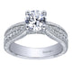 Engagement Ring 14k White Gold Diamond Straight