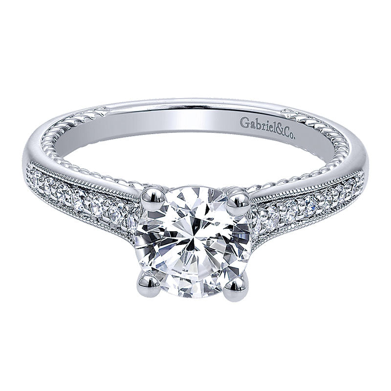 14K White Gold Diamond Straight 14K White Gold Engagement Ring ER10264W44Jj