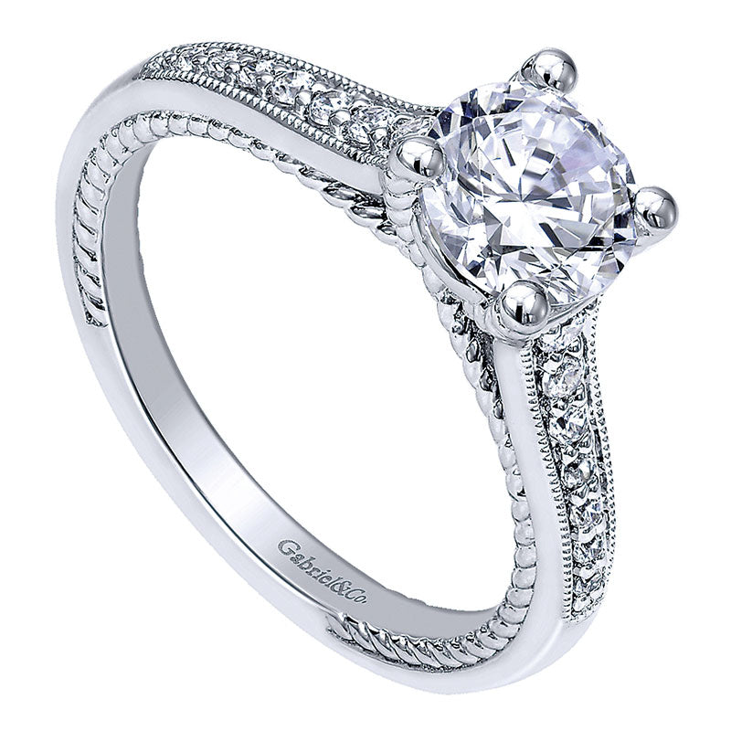 14K White Gold Diamond Straight 14K White Gold Engagement Ring ER10264W44Jj