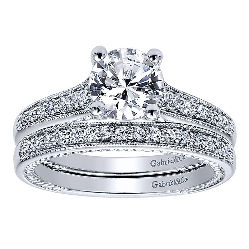 14K White Gold Diamond Straight 14K White Gold Engagement Ring ER10264W44Jj