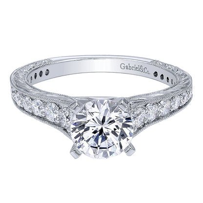 14K White Gold Diamond Straight 14K White Gold Engagement Ring ER10274W44Jj